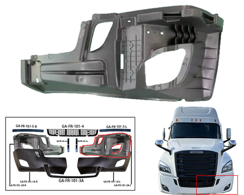 GA-FR-101-2A L Bumper Corner Reinforcement Inner LH For Freightliner Cascadia 2018 2019 2020 2021 2022 2023 2024