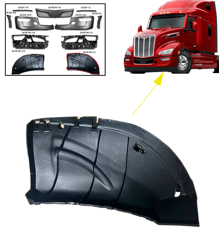 GA-PE-041-5-L Bumper Cover N77-6082 Left Driver Side For Peterbilt 579 2023 2024 2025