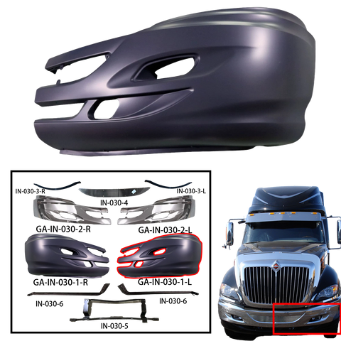 GA-IN-030-L Front bumper W/Chrome trim LH For International Prostar 2008 2009 2010 2011 2012