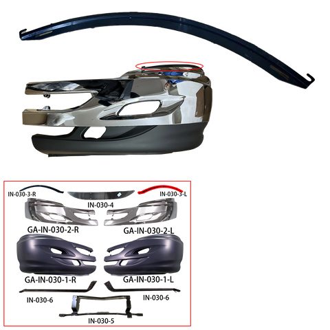 GA-IN-030-3 Front Bumper Stripe For International Prostar  2008 2009 2010 2011 2012 2013 2014 2015 2016 2017 2018