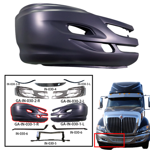 GA-IN-030-1-R Front bumper W/O Chrome trim RH For International Prostar  2008 2009 2010 2011 2012