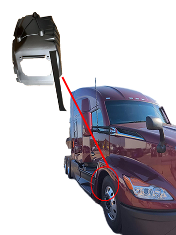 GA-KW-059-1-R Mudguard Linear Fender W/O Cover RH For Kenworth T680 Next Gen 2022 2023 2024 2025