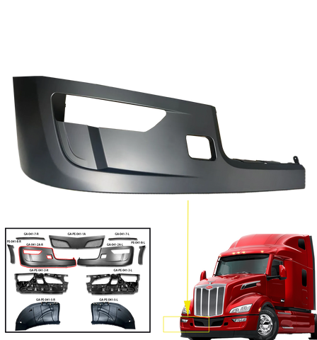 GA-PE-041-2A-R Bumper Corner Outer Paint with Fog Lamp Hole Right Side For Peterbilt 579 2023 2024 2025