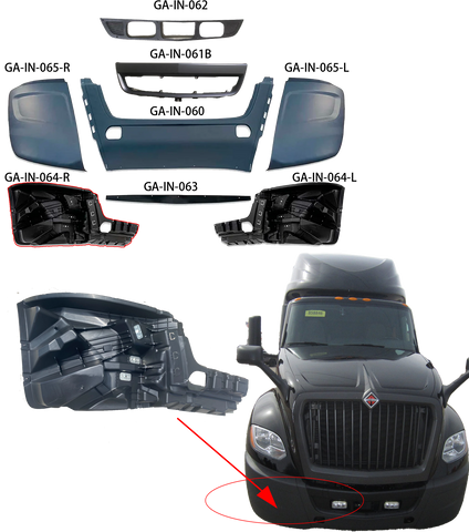 GA-IN-064R Bumper Corner Inner Reinforcement Right Side For International LT625 2018 2019 2020 2021 2022 2023 2024