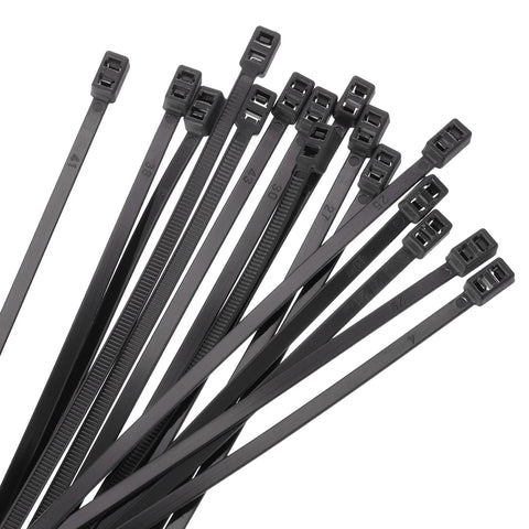 GA-ZT-101 100pcs BLACK CABLE ZIP TIES Heavy Duty Double Head Wire Ties 9"INCH-(5MM-WIDTH)
