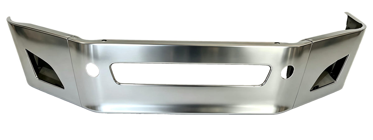 GA-V-114 Current Stainless Steel Chrome Bumper Assembly with Foglamp Hole 16.5" For Volvo VNL 2018 2019 2020 2021 2022 2023