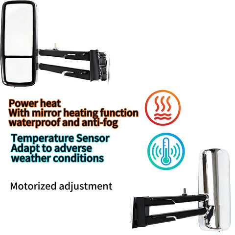 GA-KW-023A-L =KW-055A-LDoor Mirror Chrome For Kenworth T680/880 2005 2006 2007 2008 2009 2010 2011 2012 2013 2014 2015 2016 2017 2018 2019 2020 2021 2022 2023 2024 2025 2026Driver Side Lh