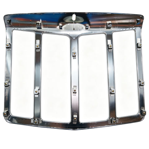 GA-PE-009A Chrome Grille Grill w/o Bug Screen for No Logo For Peterbilt 579 2013 2014 2015 2016 2017 2018 2019 2020 2021 2022