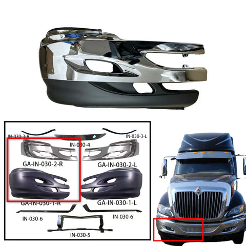 GA-IN-030-R Front bumper W/Chrome trim RH For International Prostar 2008 2009 2010 2011 2012