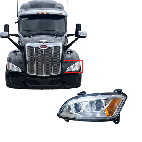 GA-PE-035A-L Left Side Halogen Headlight Assembly For Peterbilt 579 2023 2024 2025 Fits P54-6196-100