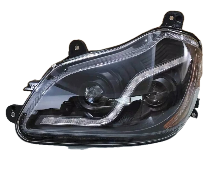 GA-KW-020D L BLACK PROJECTOR HAEDLIGHT WITH LED TURN SIGNAL FOR Kenworth T680 LH 2013 2014 2015 2016 2017 2018 2019 2020 2021