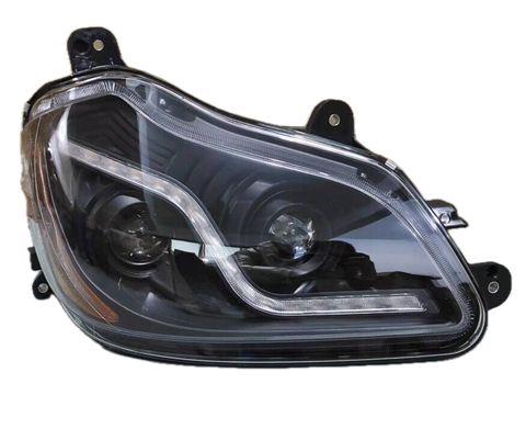 GA-KW-020D R BLACK PROJECTOR HAEDLIGHT WITH LED TURN SIGNAL FOR Kenworth T680 RH 2013 2014 2015 2016 2017 2018 2019 2020 2021