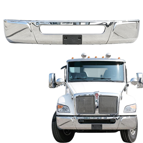 GA-KW-073D-W/O Front Bumper Steel Chrome Assy W/O Foglamp Hole for Kenworth T480 2022 2023 2024 2025 2026