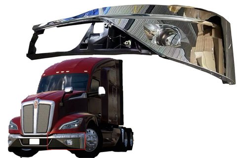 GA-KW-044-1C-L BUMPER CORNER Chrome W/O FOG LAMP HOLE Left SET KENWORTH T680 NEXT GEN 2022 2023 2024 2025