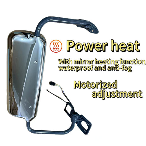 GA-FR-078B-L Door Mirror Motorized and Heated Chrome LH For Freightliner Columbia