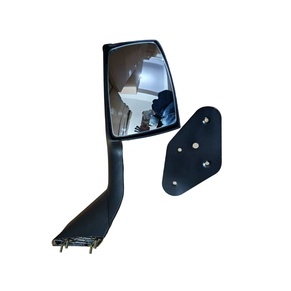 GA-V-012A-L For 2004 2005 2006 2007 2008 2009 2010 2011 2012 2013 2014 2015 2016 2017 Volvo Vn Vnl Truck Mirror Mounting Plate Hood Mirrors Black LH