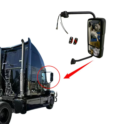 GA-MK-044B-R Black Door Mirror Assemblies W/Arms Right Side For Mack Anthem 2017+