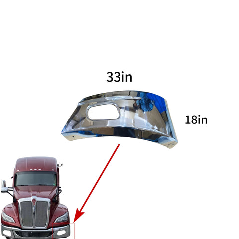 GA-KW-079-2A-L Corner Bumper With Foglamp Hole Left Side For Kenworth T680 Next GEN 2022+