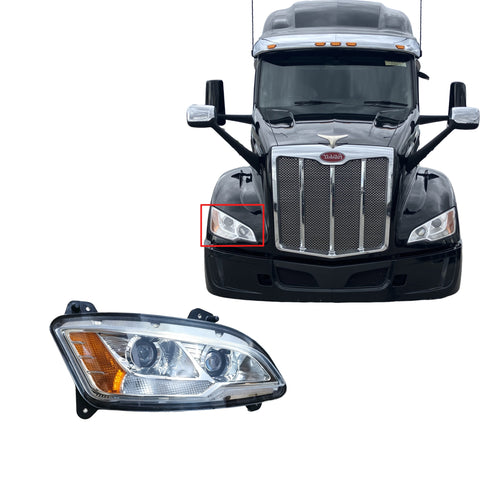 GA-PE-035A-R Right Side Halogen Headlight Assembly For Peterbilt 579 2023 2024 2025 Fits P54-6196-100