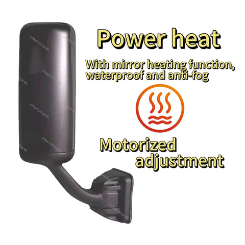 GA-FR-060A R Door Mirror Black W/Heated Passenger Side R For Freightliner Cascadia 2008 2009 2010 2011 2012 2013 2014 2015 2016 2017
