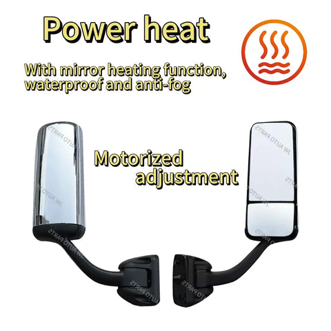 GA-FR-060B-R Chrome Door Mirror W/Heated Passenger Side R For Freightliner Cascadia 2008 2009 2010 2011 2012 2013 2014 2015 2016 2017