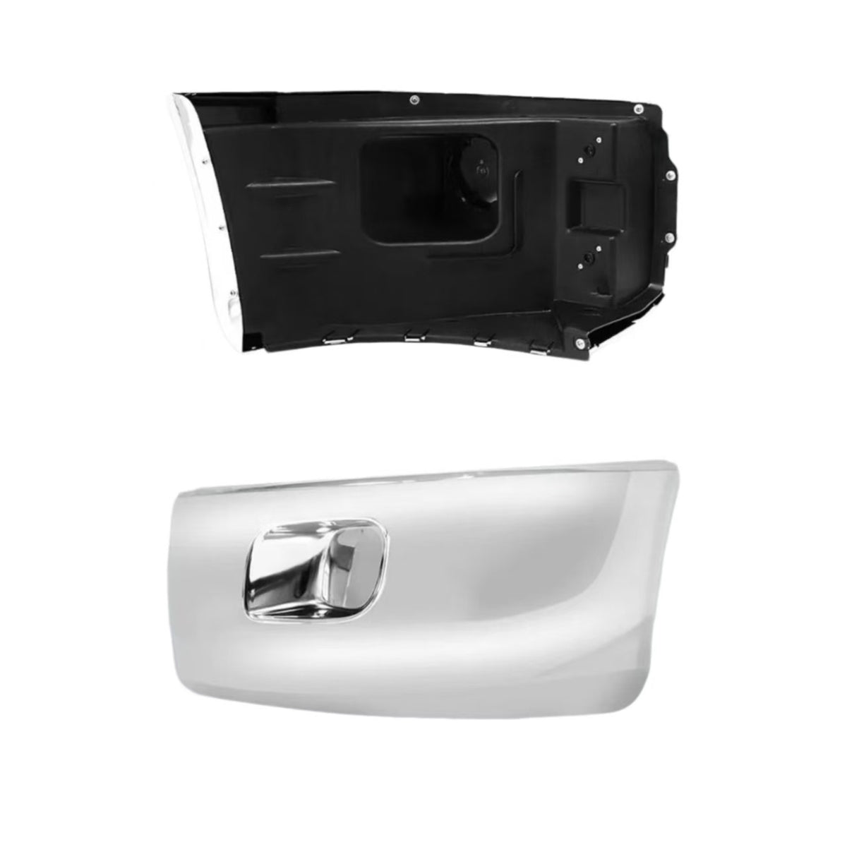 GA-PE-008B-L Chrome Bumper Corners without Fog Light Hole Left For Peterbilt 579 2013 2014 2015 2016 2017 2018 2019 2020 2021 2022