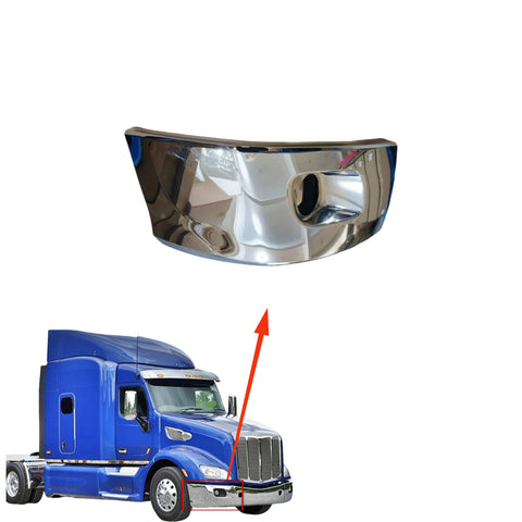 GA-PE-008D-R Chrome Corner Bumper With Fog Light Hole Right Side For Peterbilt 579 2013-2022