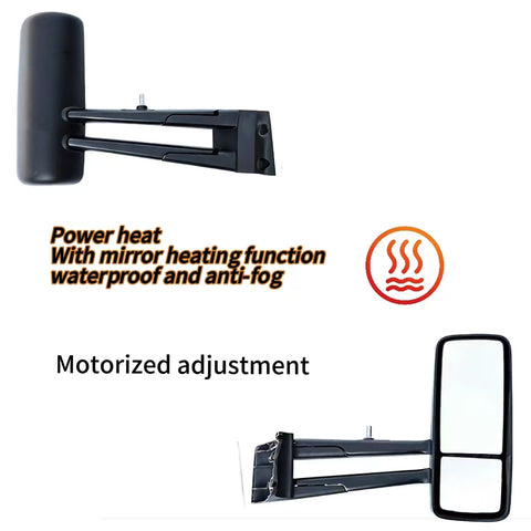 GA-KW-023BR=KW-055BR  Door Mirror Black For Kenworth T680/880 2005 2006 2007 2008 2009 2010 2011 2012 2013 2014 2015 2016 2017 2018 2019 2020 2021 2022 2023 2024 2025 2026 RH Passenger Side