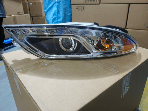 GA-IN-007-A-R Halogen Headlight Assy With LED Decorativer Light Bar With Turn Signal Light Rh, For International 4300/4400 2001 2002 2003 2004 2005 2006 2007 2008 2009 2010 2011 2012