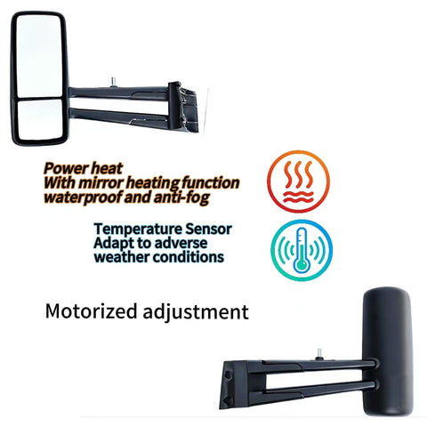 GA-KW-023BL=KW-055BL Door Mirror (Black) For Kenworth T680/880 2005 2006 2007 2008 2009 2010 2011 2012 2013 2014 2015 2016 2017 2018 2019 2020 2021 2022 2023 2024 2025 2026 Driver Side