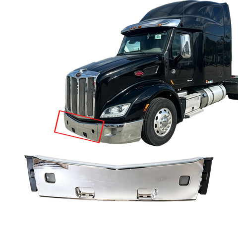 GA-PE-007B Center Chrome Bumper Replacement For Peterbilt 579 2013 2014 2015 2016 2017 2018 2019 2020 2021 2022