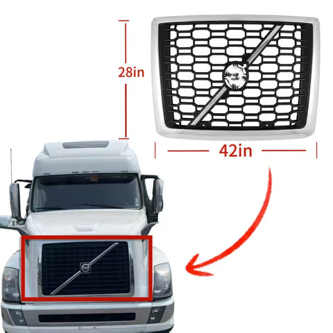 GA-V-102-1 Front Grille W/O Bug Screen For Volvo VNR 2018+
