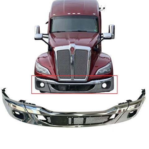 GA-KW-079A Steel Bumper Assy W/Foglamp Hole W/Bracket For Kenworth T680 Next GEN 2022 2023 2024 2025 2026