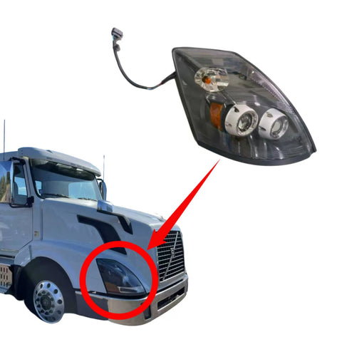 GA-V-094BR Headlight Projector LED Assembly Right Passenger Side For Volvo VNL 2015 2016 2017