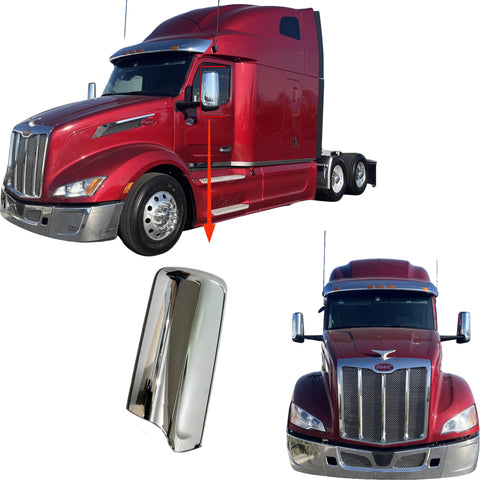GA-PE-051-1A-L Chrome Door Mirror Cover Left Driver Side For PETERBILT 579 2023 2024 2025 2026
