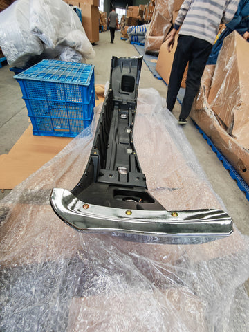 GA-PE-011D Peterbilt 579 3 PCS Plastic Chrome Plastic Bumper Set with Fog Light Hole 2013 2014 2015 2016 2017 2018 2019 2020 2021 2022