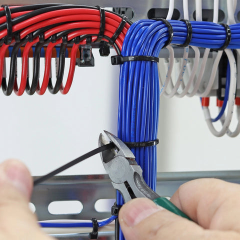 GA-ZT-101 100pcs BLACK CABLE ZIP TIES Heavy Duty Double Head Wire Ties 9"INCH-(5MM-WIDTH)