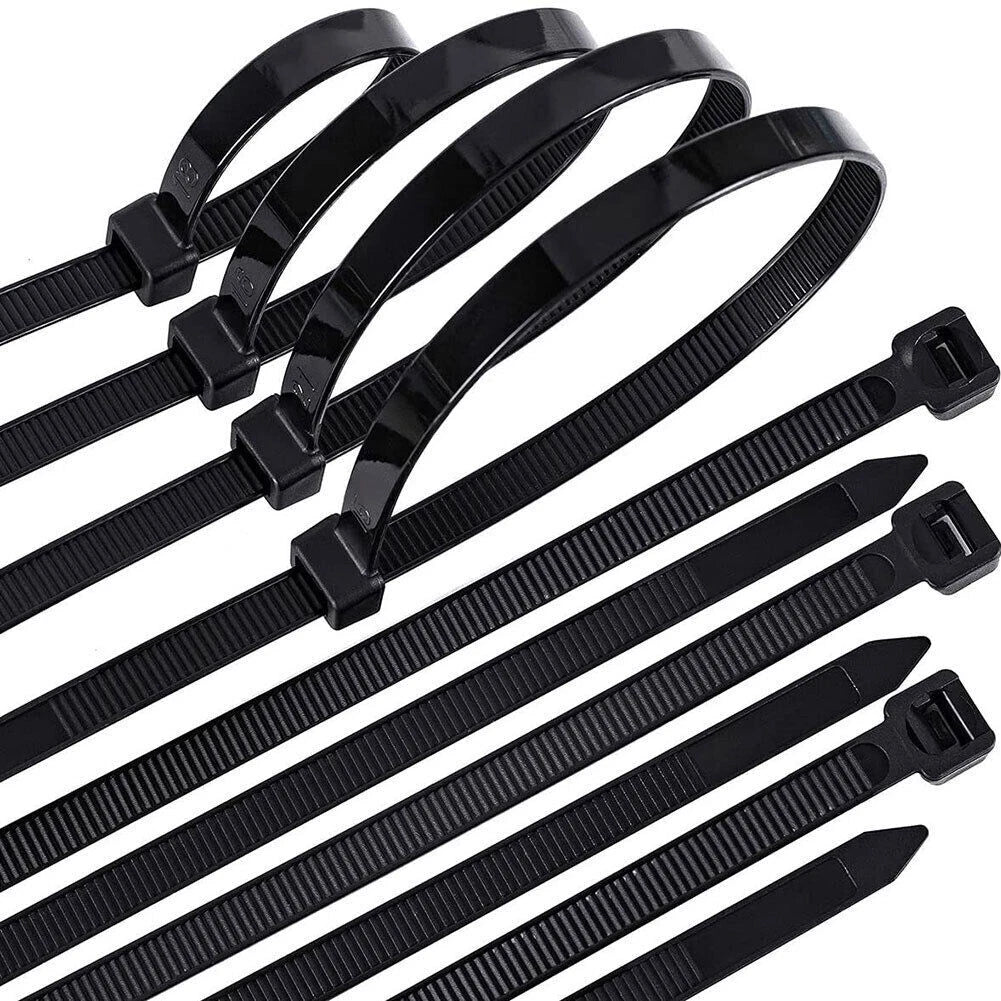 GA-ZT-010 100 BLACK CABLE ZIP TIES Heavy Duty UV Resistant UL 14"INCH-(8.8MM-WIDTH)