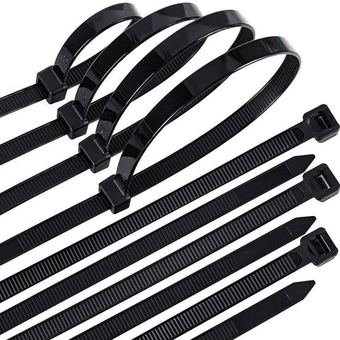 GA-ZT-010 100 BLACK CABLE ZIP TIES Heavy Duty UV Resistant UL 14"INCH-(8.8MM-WIDTH)