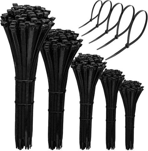 GA-ZT-010 100 BLACK CABLE ZIP TIES Heavy Duty UV Resistant UL 14"INCH-(8.8MM-WIDTH)