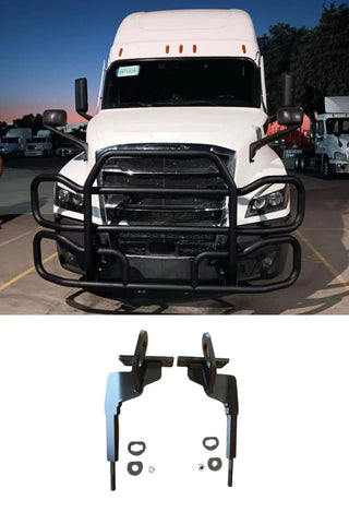 GA-DGCAS-3-S-CAS Black Deer Guard Bumper PVC with Bracket for Freightliner Cascadia 2018-2024