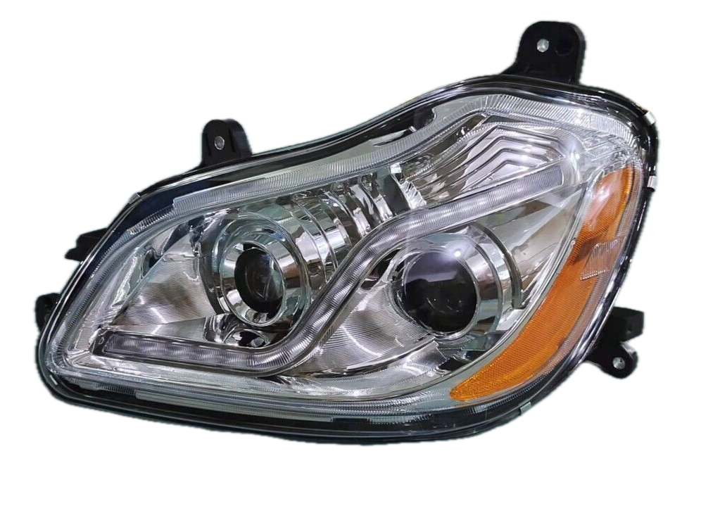 GA-KW-020C-L SILVER PROJECTOR HAEDLIGHT WITH LED TURN SIGNAL FOR Kenworth T680 LH 2013 2014 2015 2016 2017 2018 2019 2020 2021