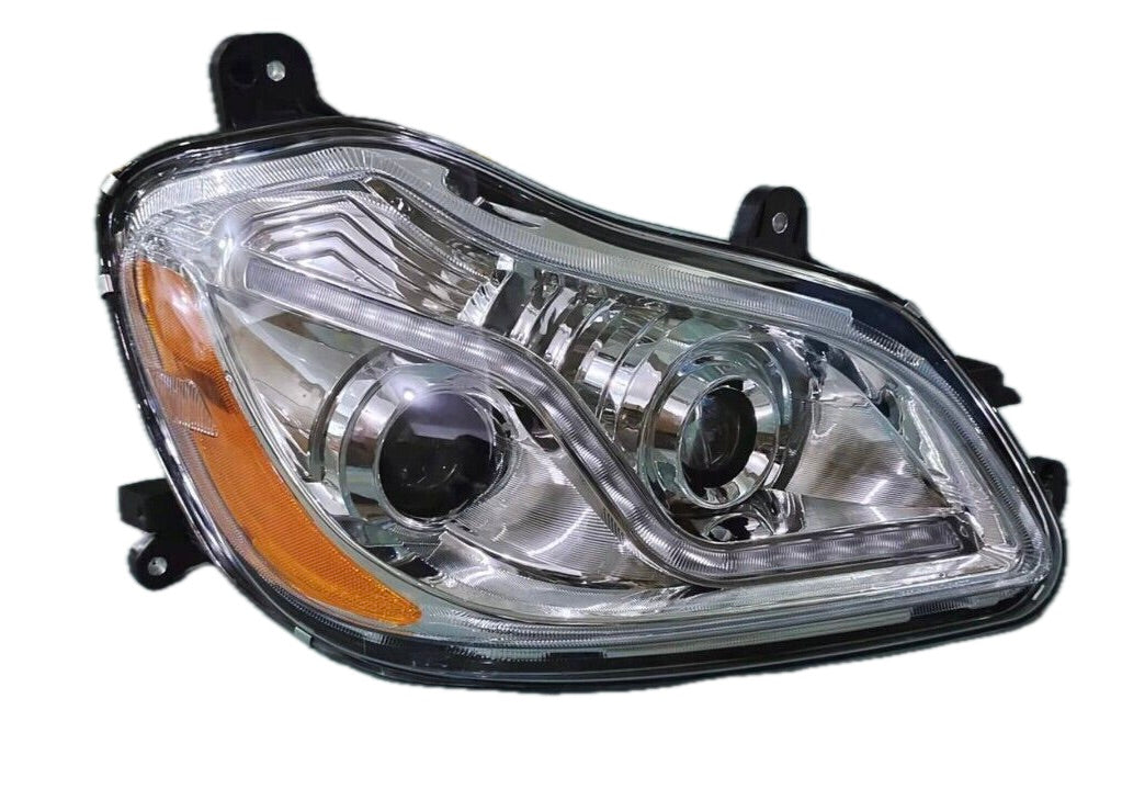 GA-KW-020C R SILVER PROJECTOR HAEDLIGHT WITH LED TURN SIGNAL FOR Kenworth T680 RH 2013 2014 2015 2016 2017 2018 2019 2020 2021