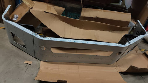 GA-V-114 Current Stainless Steel Chrome Bumper Assembly with Foglamp Hole 16.5" For Volvo VNL 2018 2019 2020 2021 2022 2023