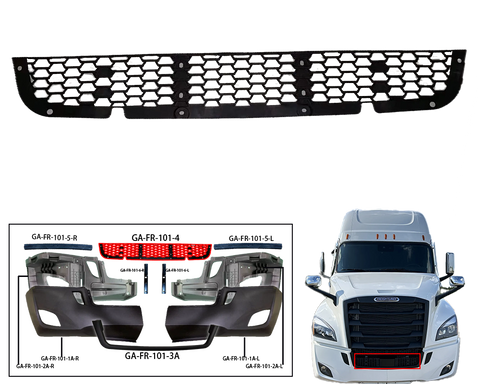 GA-FR-101-4 Bumper Face Bar Grilles Front For Freightliner Cascadia 2018 2019 2020 2021 2022 2023 2024