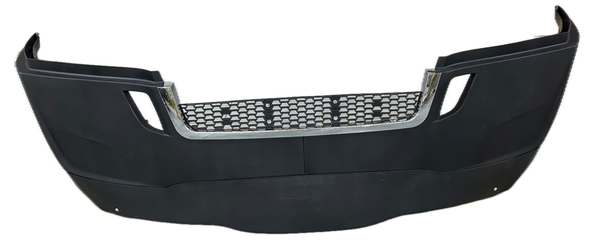 GA-FR-102D Front Bumper High W/O Fog Hole W/Chrome Stripe For Freightliner Cascadia 2018 2019 2020 2021 2022 2023 2024